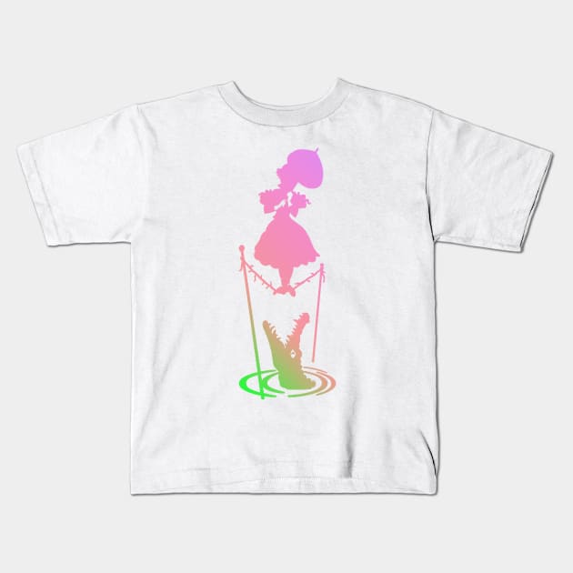 Ombre Haunted Mansion Tightrope Girl Kids T-Shirt by ijsw